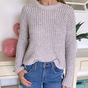Harper Chunky Knit Gray Sweater size Small warm cozy
